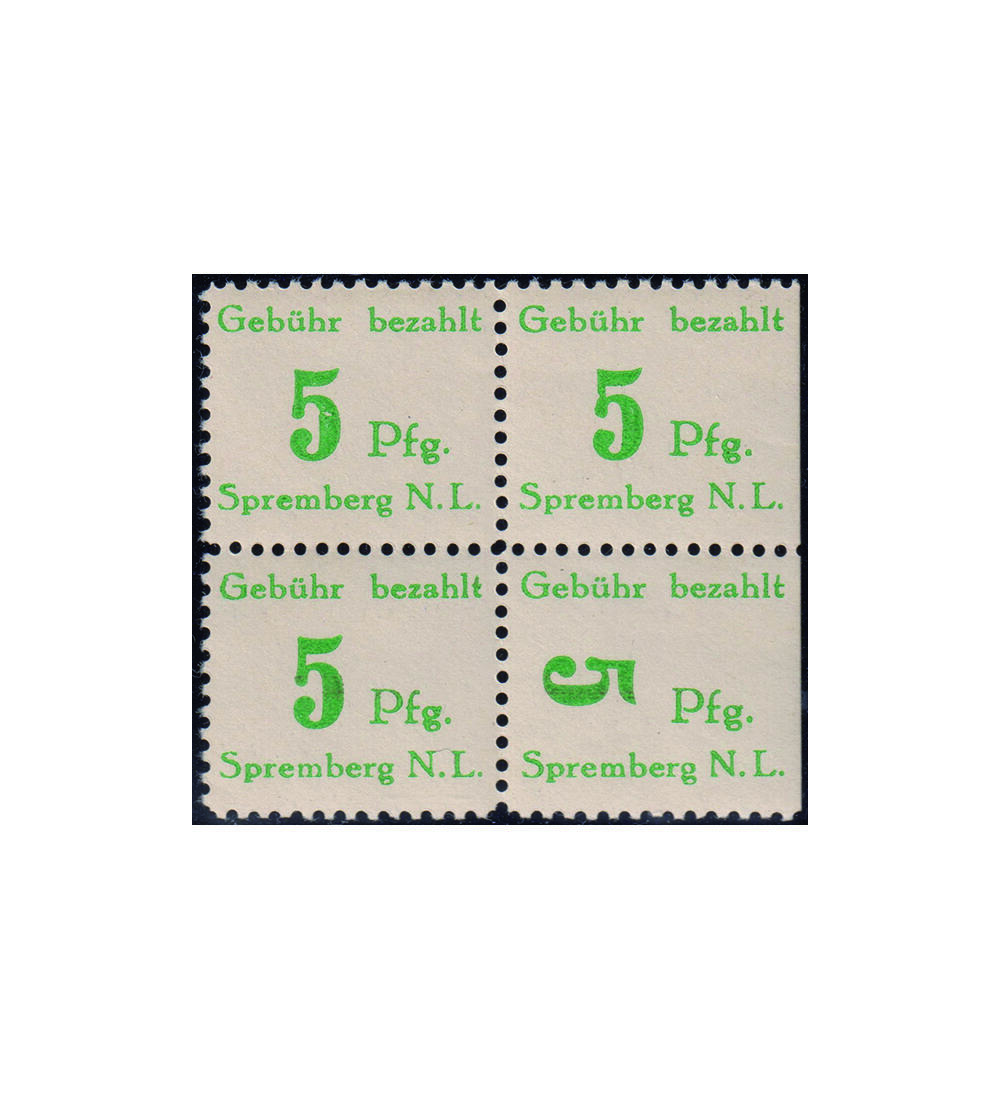Spremberg Nr. 9 A XIII postfrischer Viererblock
