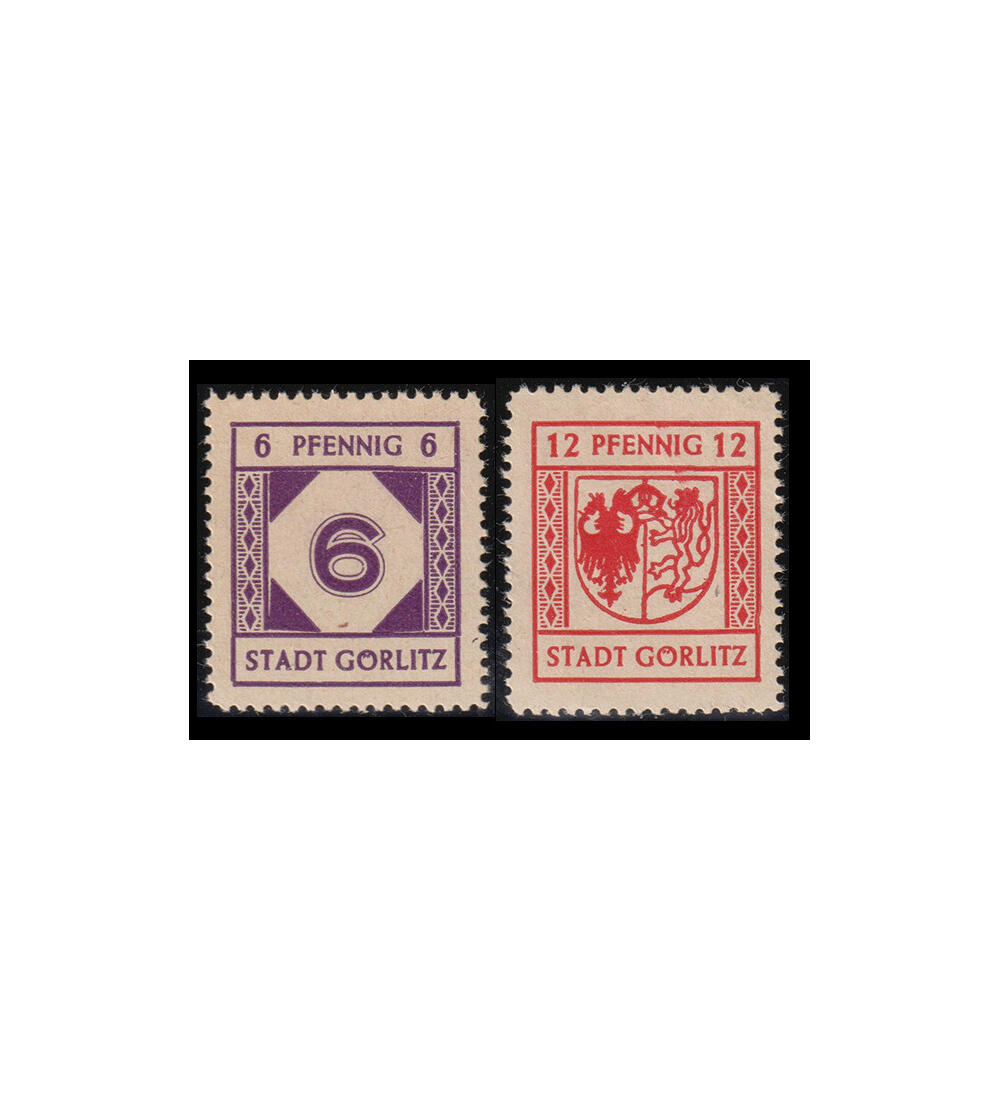 G�rlitz Nr. 6 y + 8 y postfrisch kleinen gummifreien Kreisen