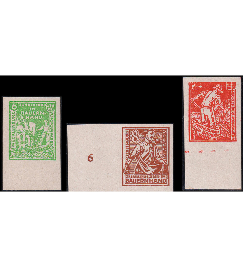 SBZ ungez�hnt postfrisch Nr. 23 b U - 25 b U Echtheitsbefund echt u. einwandfrei