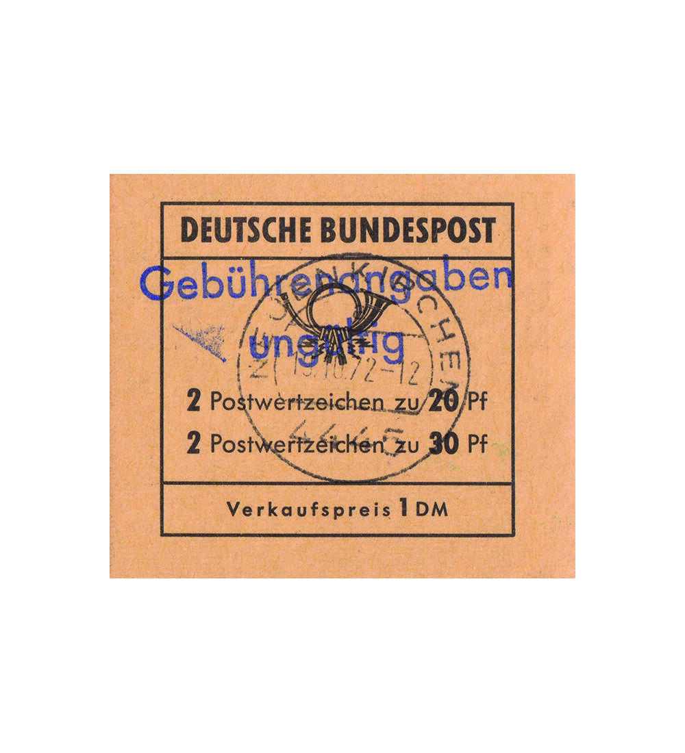   BRD Markenheft Ung�ltig MH 14 c mit amtlichem Stempel Geb�hrenangabe ung�ltig