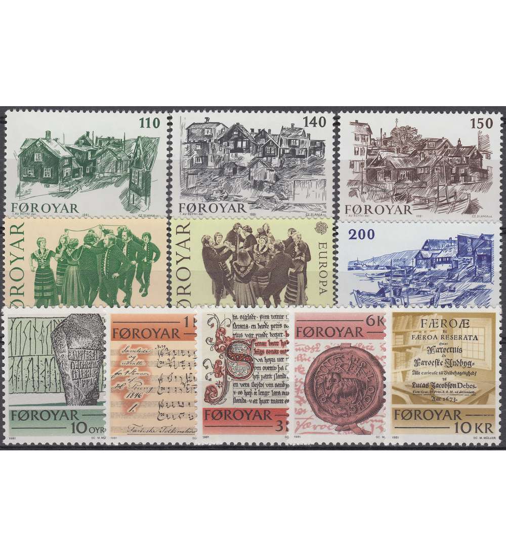 F�r�er 1981 postfrisch Nr. 59-69