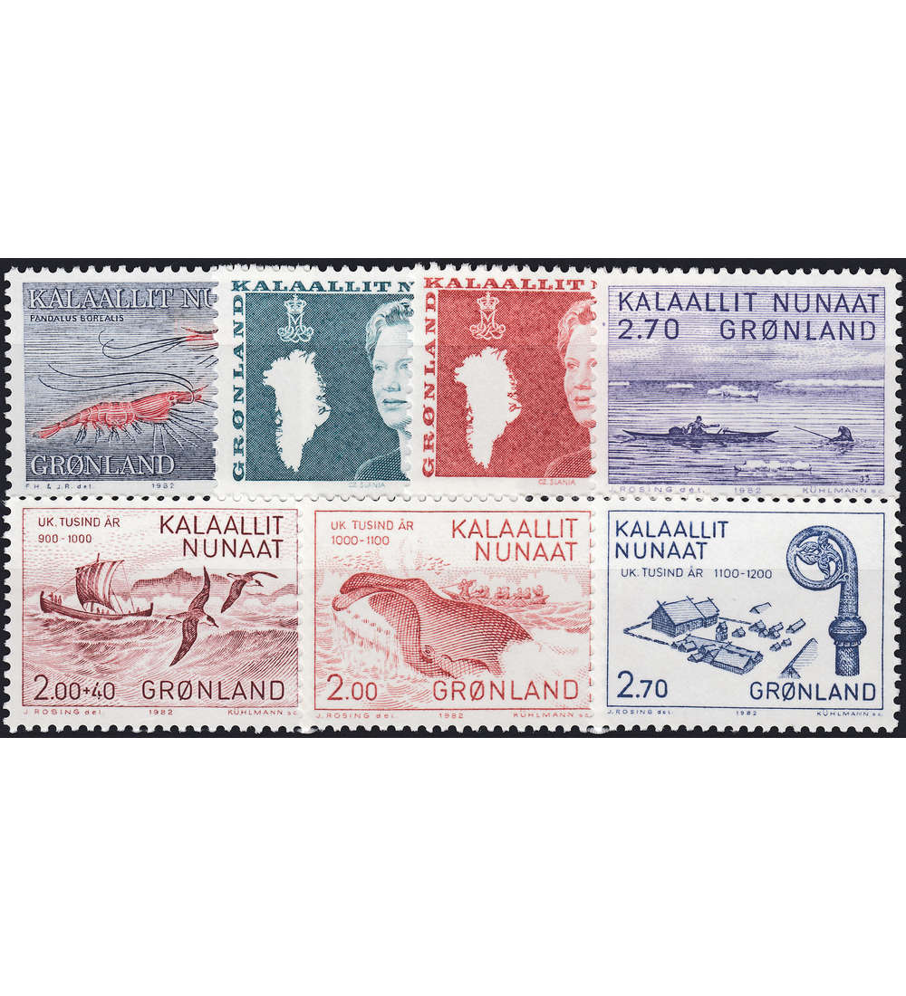 Gr�nland 1982 postfrisch Nr. 133-139