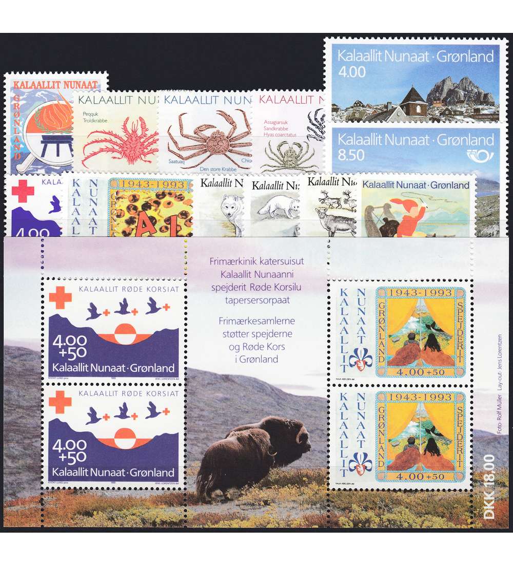 Gr�nland 1993 postfrisch Nr. 230-242 Block 4