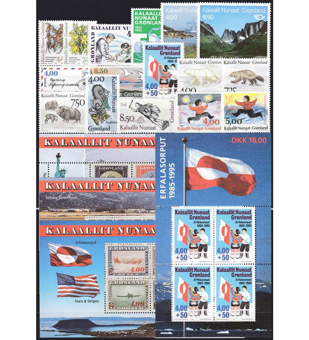 Gr�nland 1995 postfrisch Nr. 256-280 Block 6-9