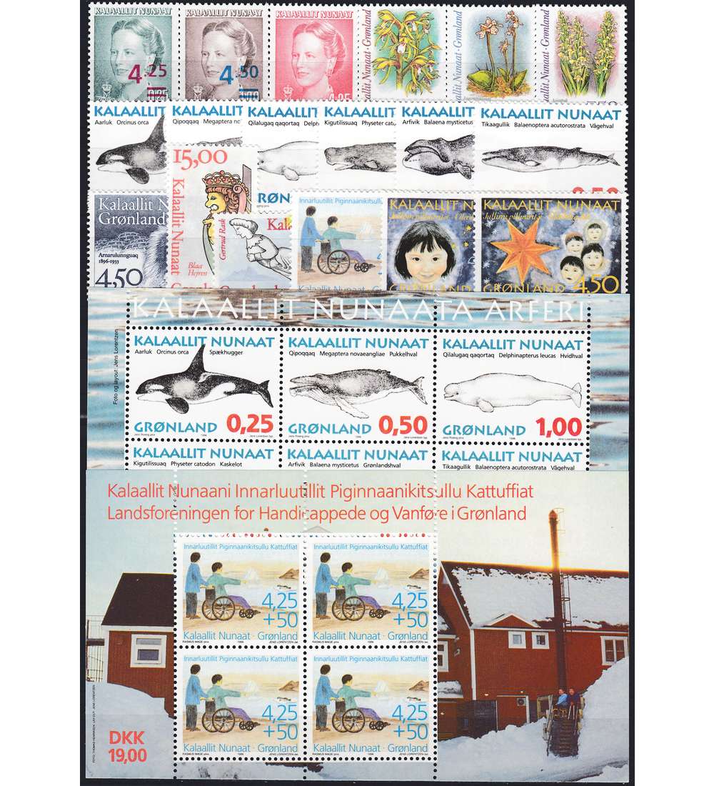 Gr�nland 1996 postfrisch Nr. 281-298 Block 10-11
