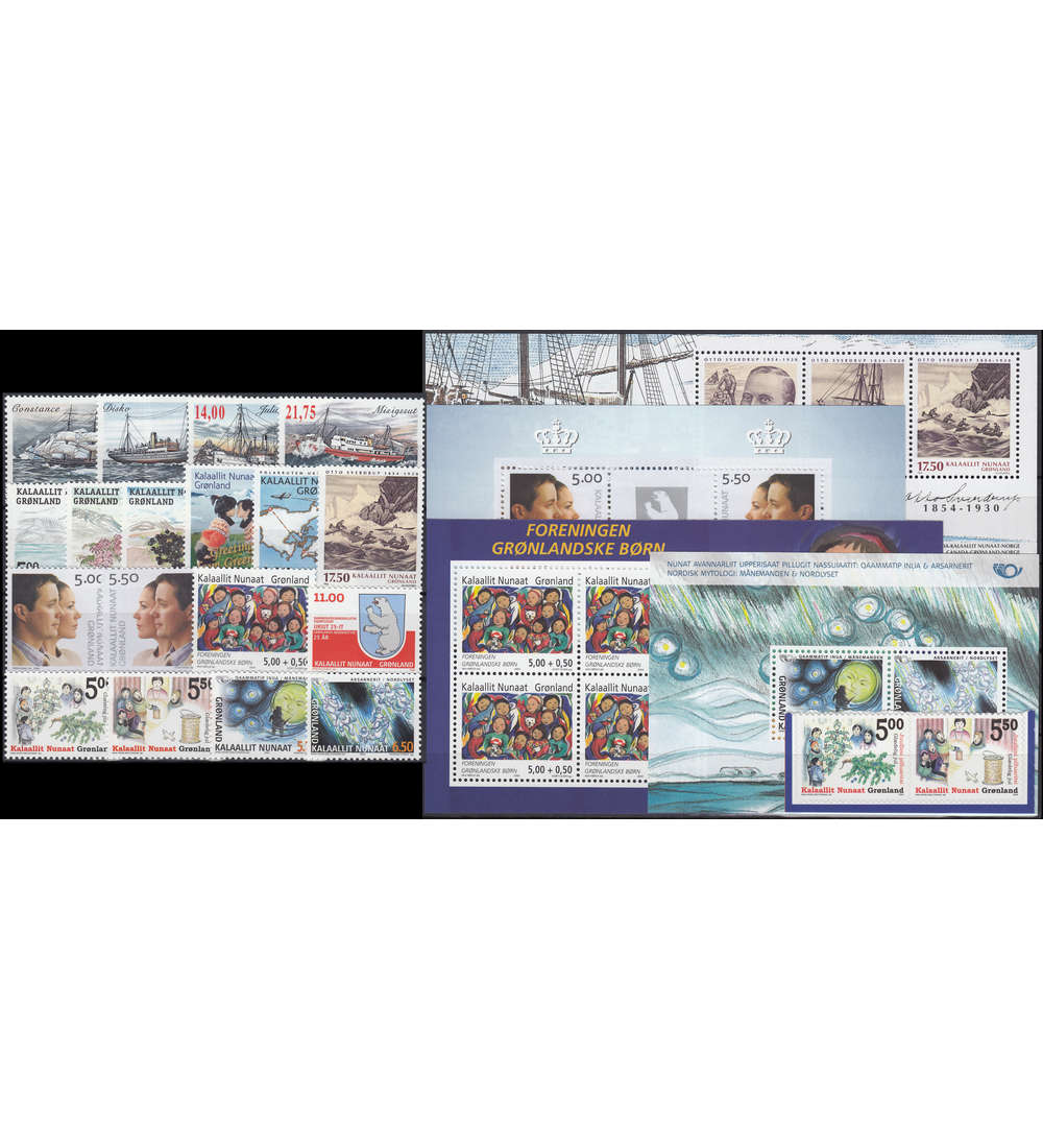 Gr�nland 2004 postfrisch ** Nr. 411-430 Block 27-30