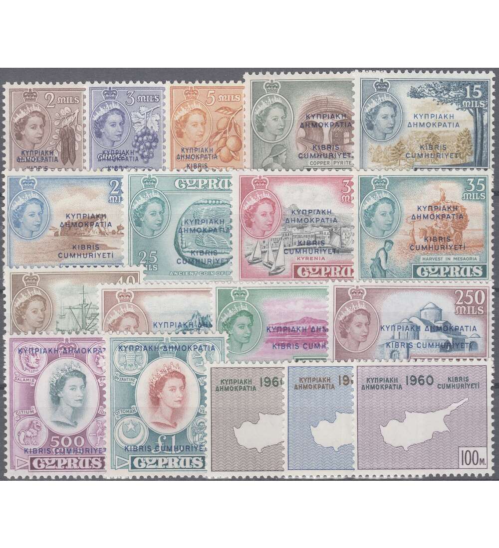 Zypern 1960 postfrisch         Nr. 179-196