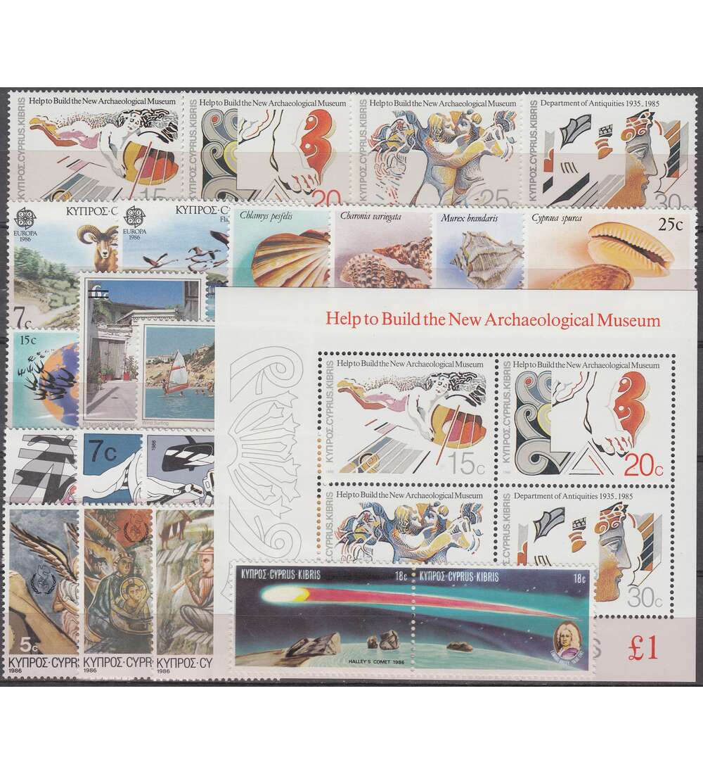 Zypern 1986 postfrisch         Nr. 651-671 Block 13