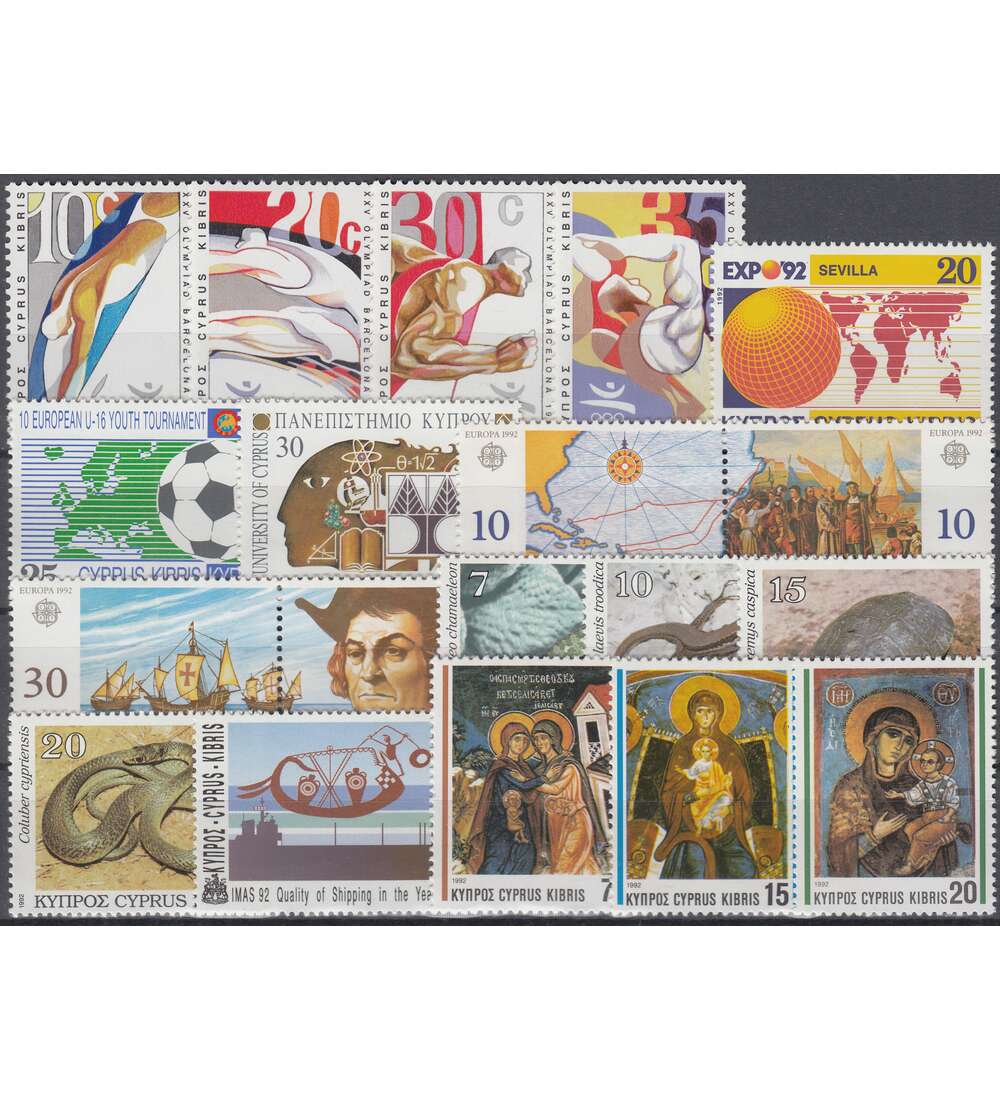 Zypern 1992 postfrisch         Nr. 783-801