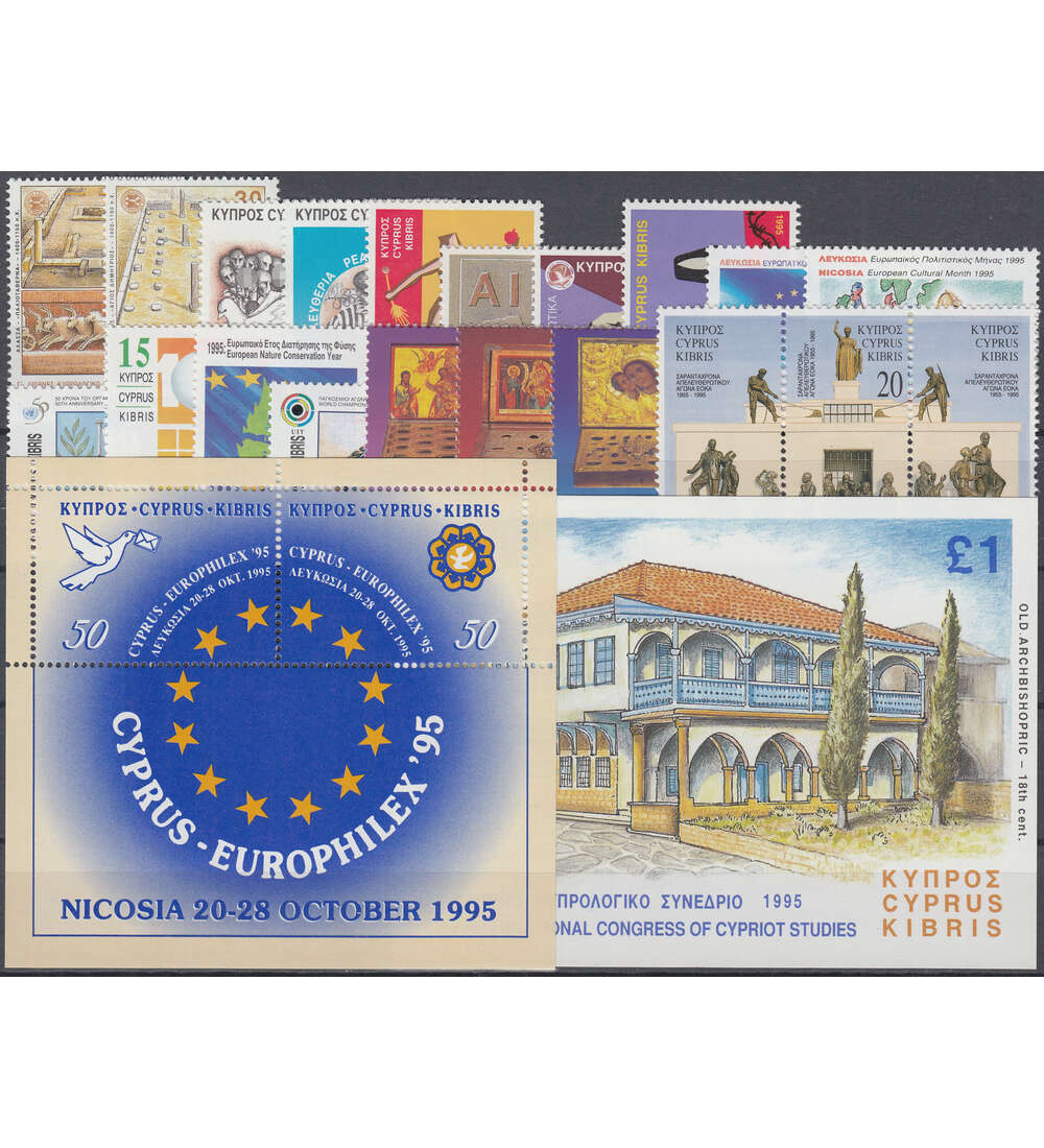 Zypern 1995 postfrisch         Nr. 849-872 Block 16-17        ohne Block 18