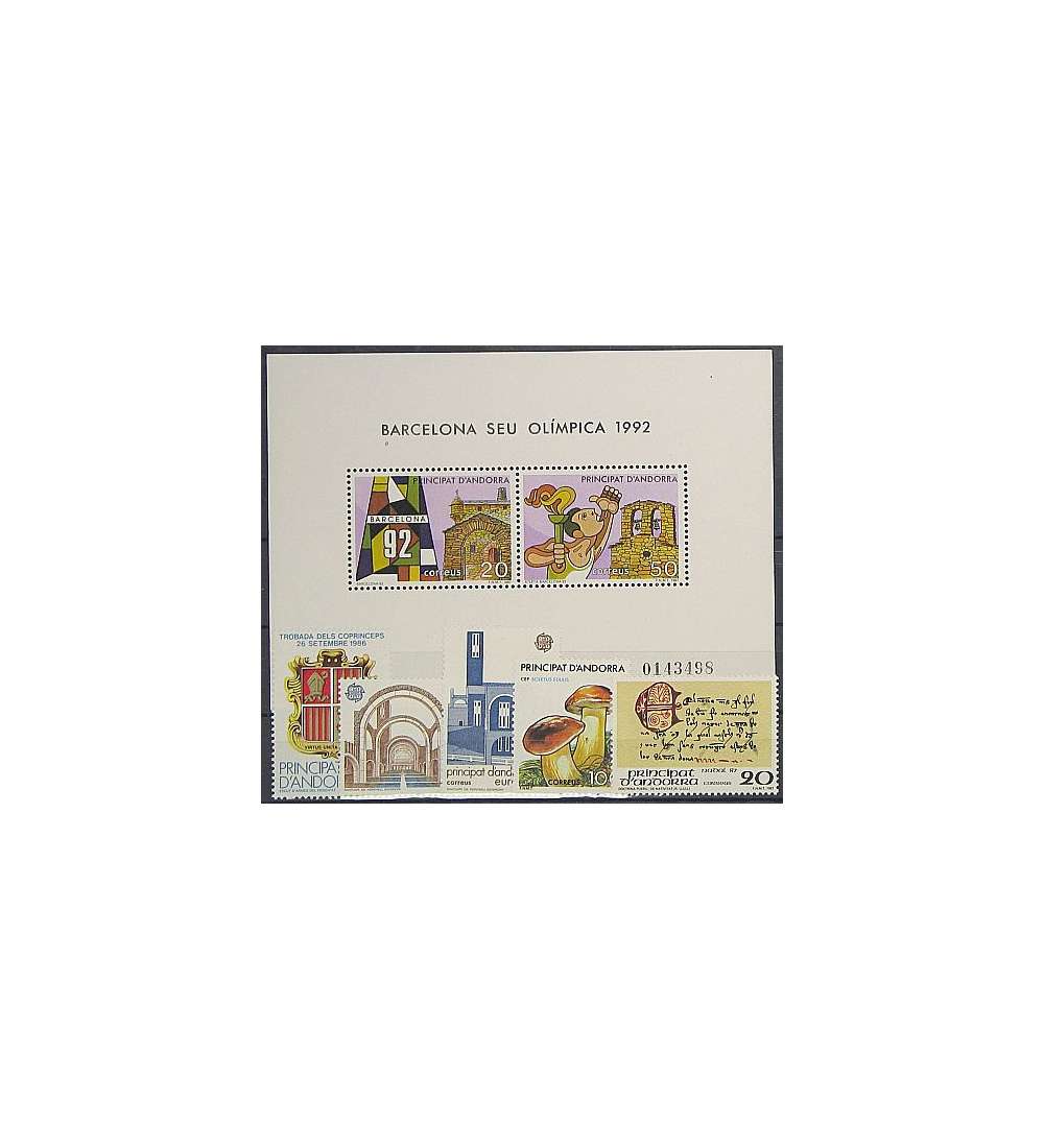 Andorra Spanische Post 1987    postfrisch Nr. 192-198 Block 2