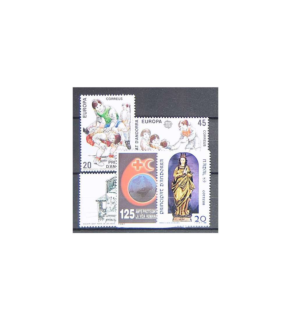 Andorra Spanische Post 1989    postfrisch Nr. 209-213