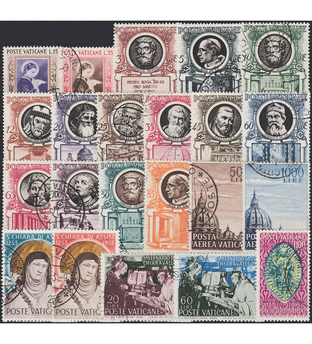 Vatikan 1953 gestempelt Nr. 190-211