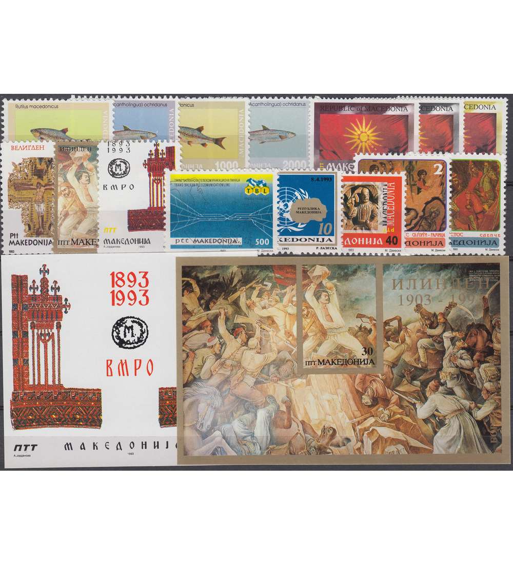 Makedonien 1993 postfrisch** Nr. 4-19 Block 1-2