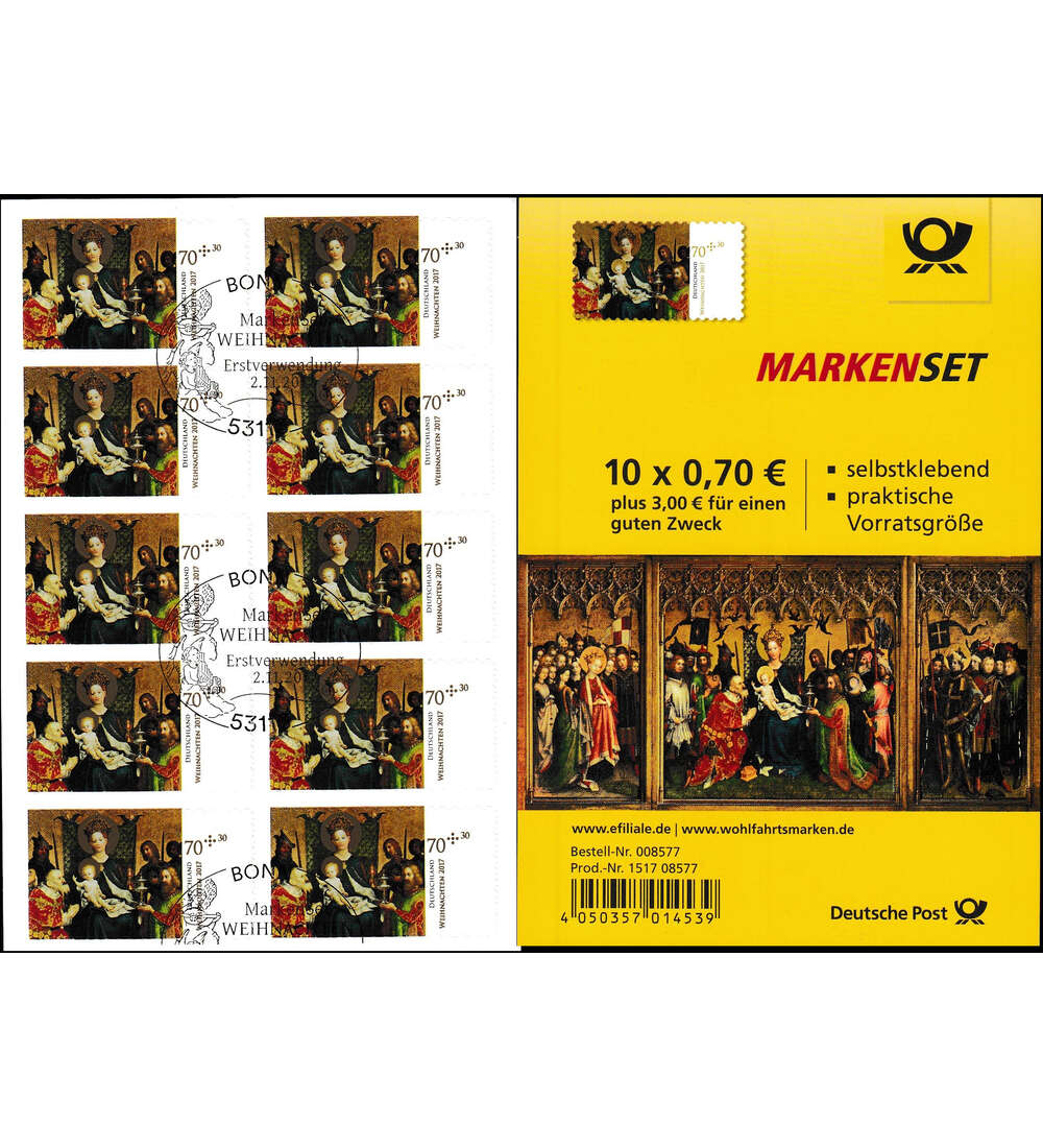 BRD Folienblatt 70 gestempelt Nr. 3345 Weihnachten