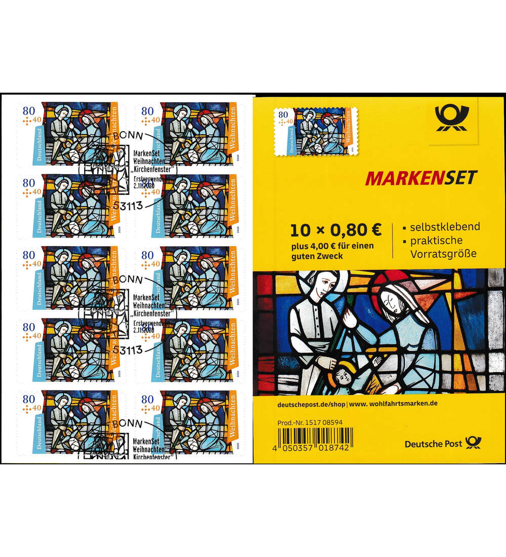 BRD Folienblatt 101 gestempelt Nr. 3574 Weihnachten 2020