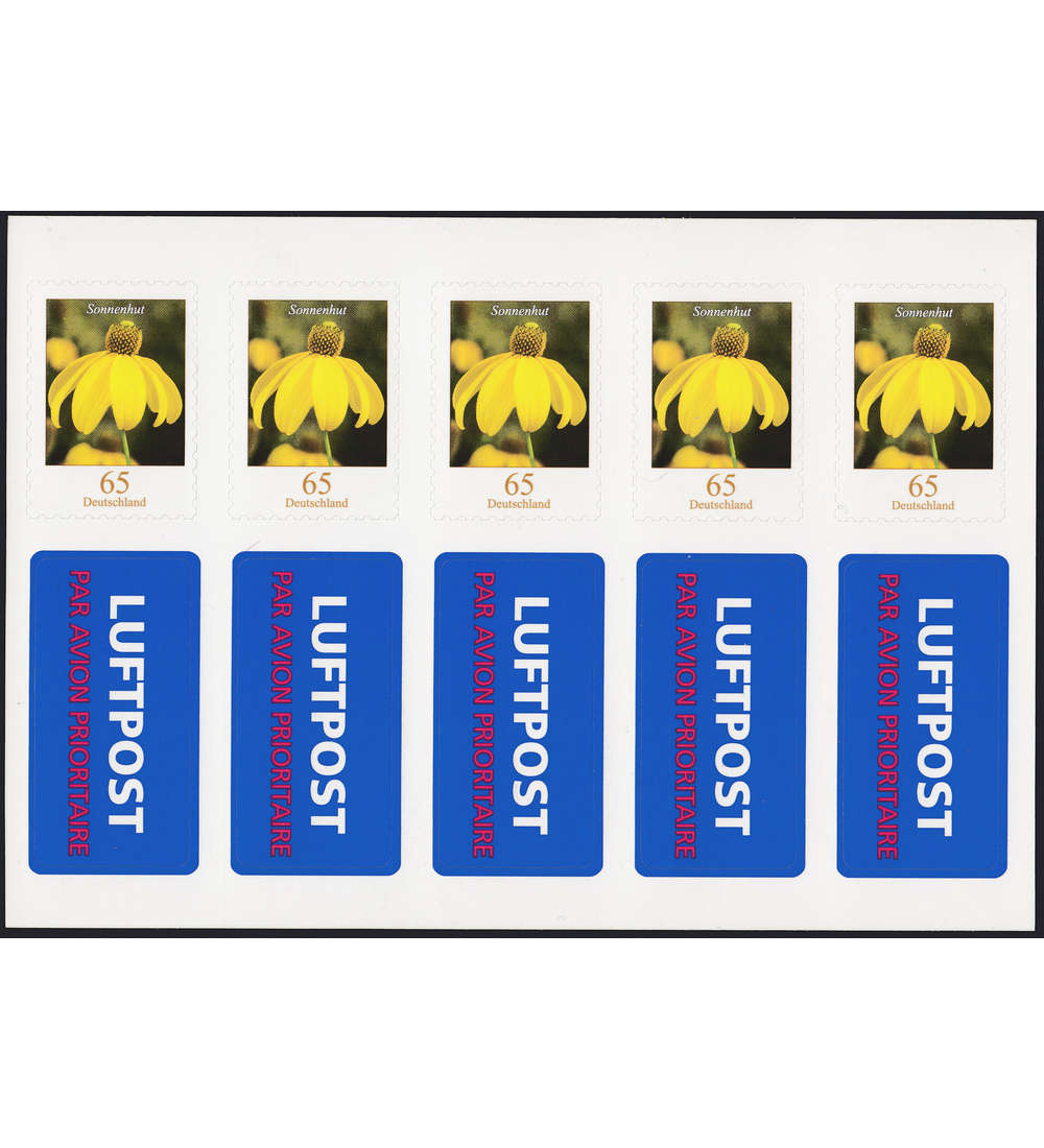 BRD Folienblatt 2 postfrisch Nr. 2715 , Sonnenhut