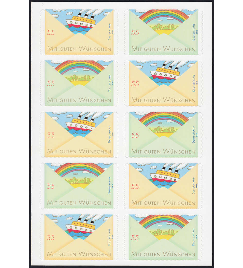 BRD Folienblatt 13 postfrisch Nr. 2848/49 Schiff/ Regenbogen