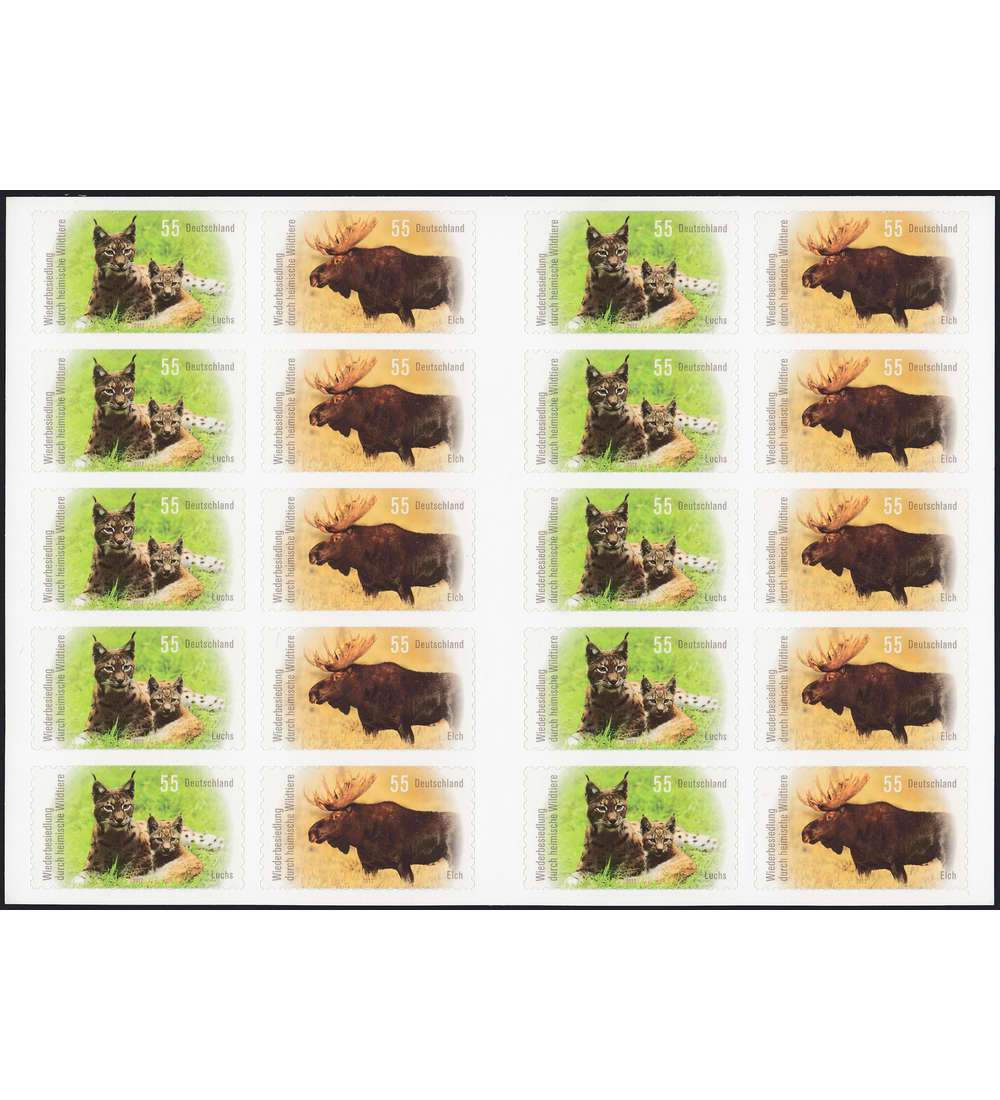 BRD Folienblatt 21 postfrisch Nr. 2921/22 Luchs/Elch
