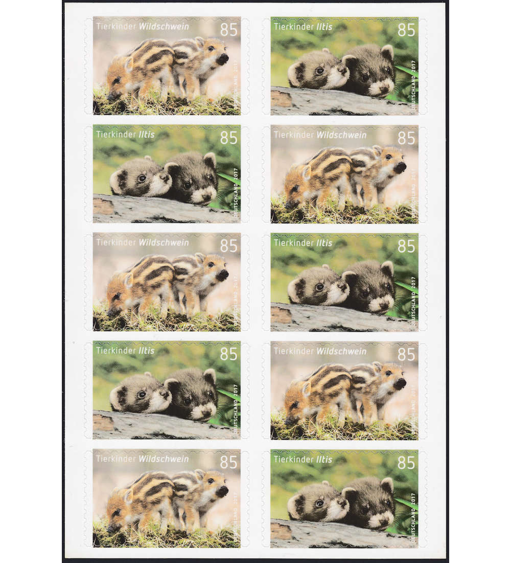 BRD Folienblatt 64 postfrisch Nr. 3293/94 Wildschwein/ Iltis