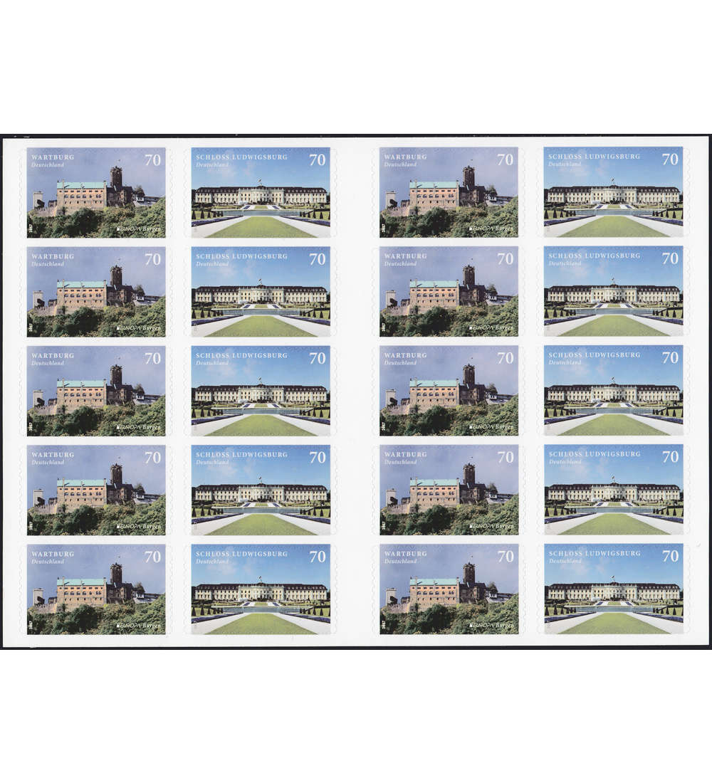 BRD Folienblatt 67 postfrisch Nr. 3311/12 Wart- und Ludwigsburg