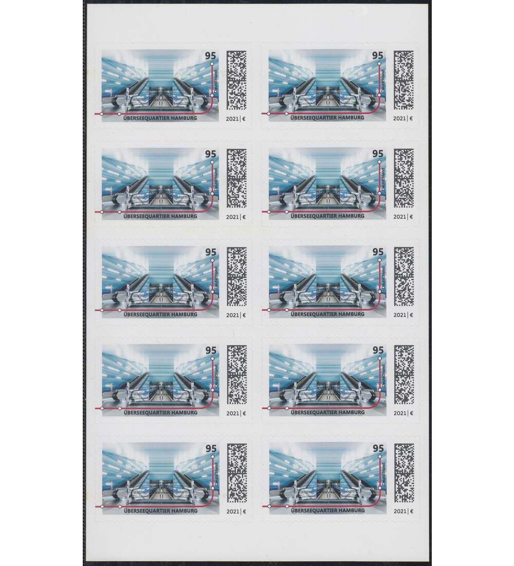 BRD Folienblatt 106 postfrisch Nr. 3607 U-Bahnstationen, Hamburg