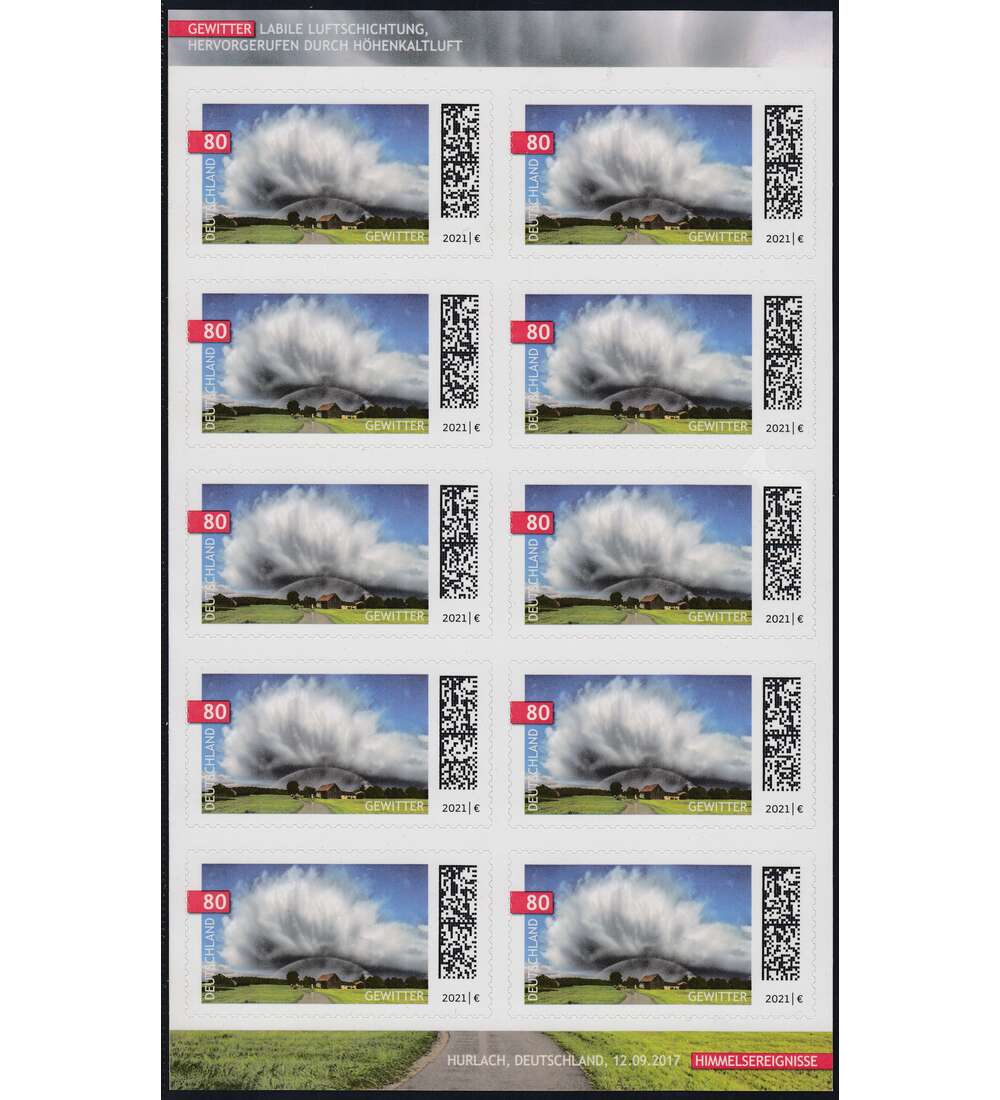 BRD Folienblatt 107 postfrisch Nr. 3617 Gewitterwolke