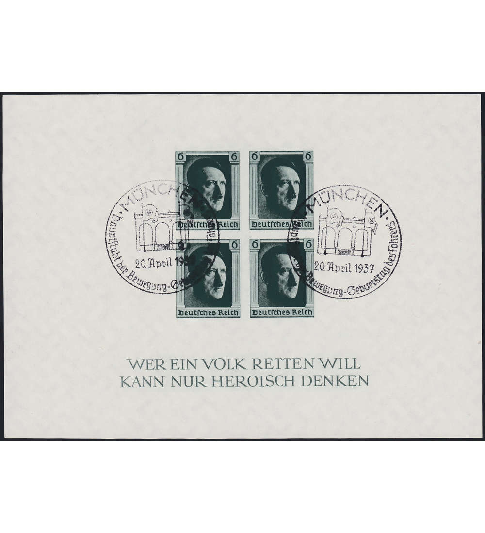 Dt. Reich Block 8 mit Sonder- stempel Mnchen - Hauptstadt der Bewegung 1937