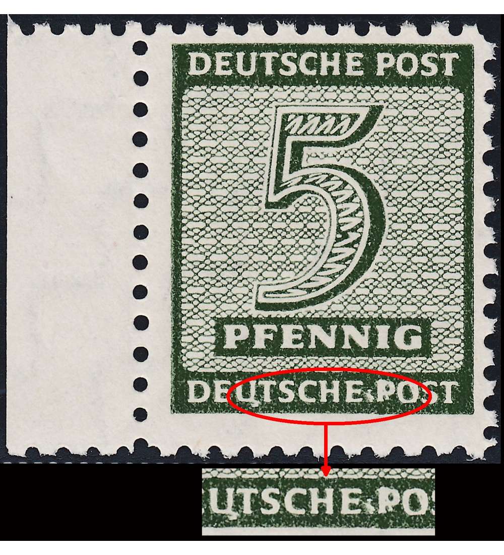 SBZ Nr. 120 II postfrisch ** Plattenfehler