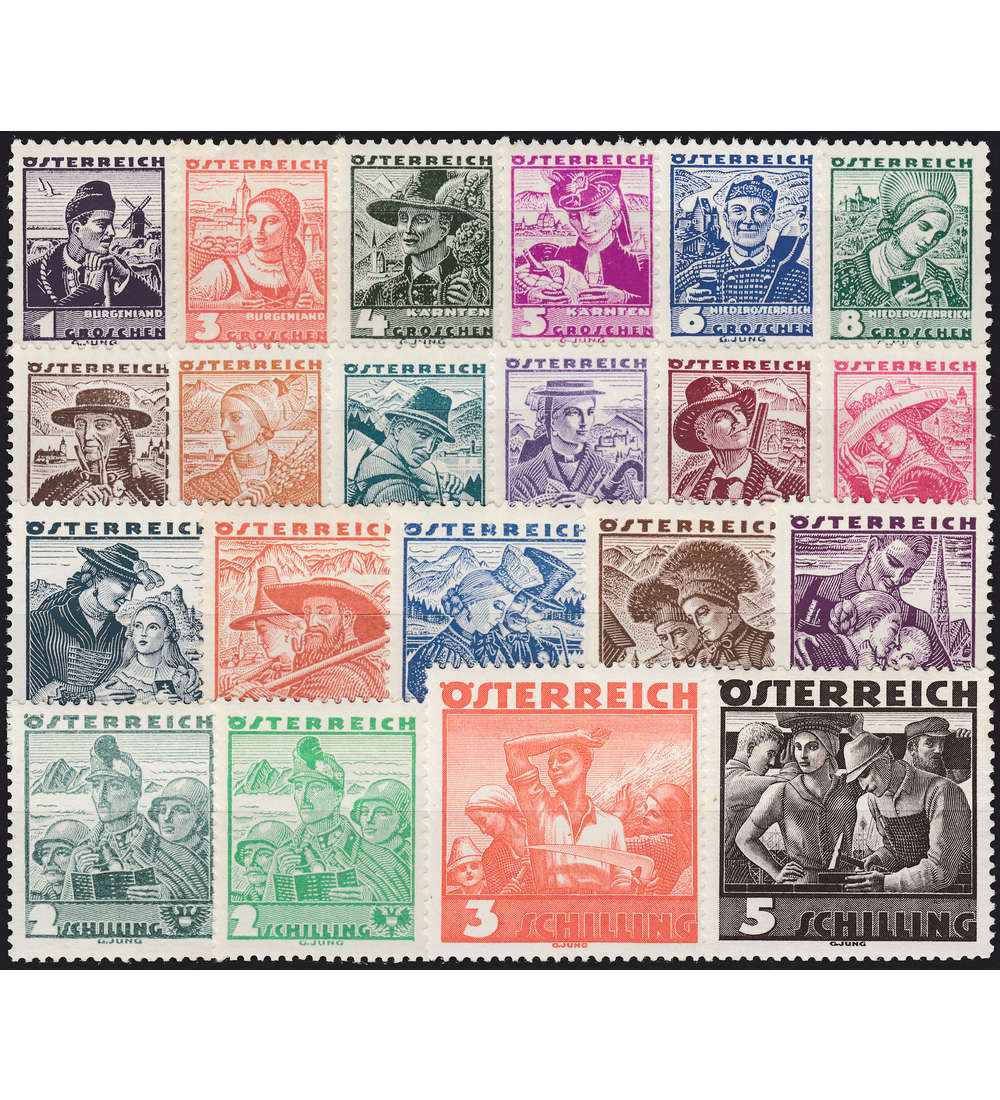 sterreich Nr. 567-587 postfrisch ** Volkstrachten 1934