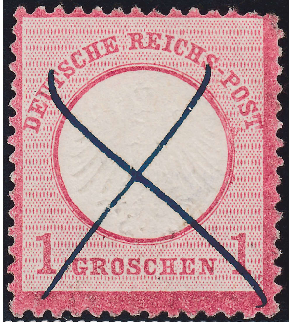 Deutsches Reich Brustschild 1 Groschen Federzug-Entwertung