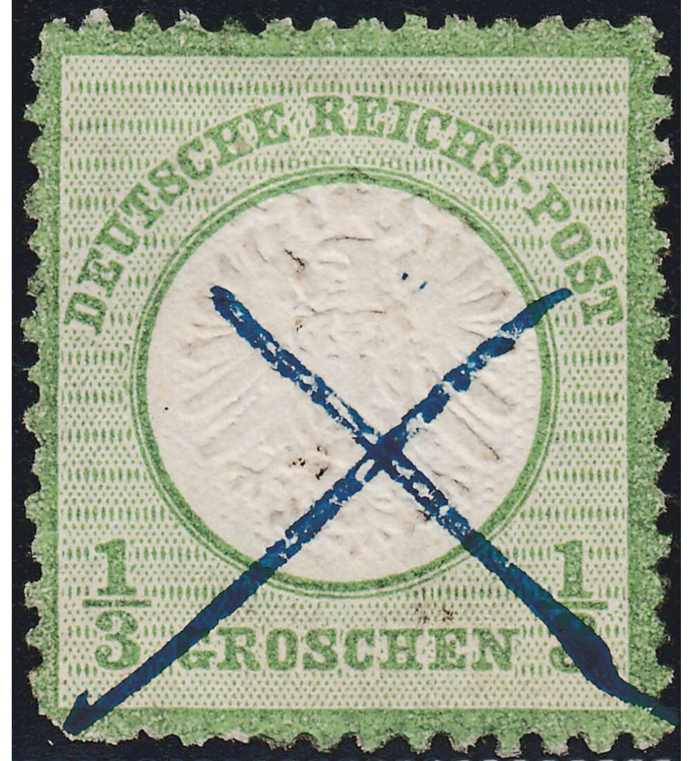 Deutsches Reich Brustschild 1/3 Groschen Federzug-Entwertung