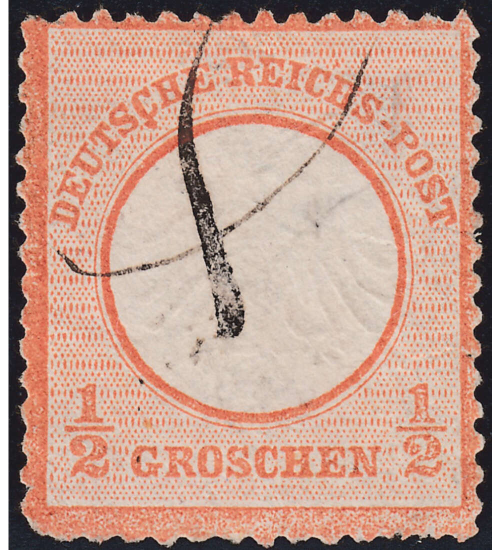 Deutsches Reich Brustschild 1/2 Groschen Federzug-Entwertung