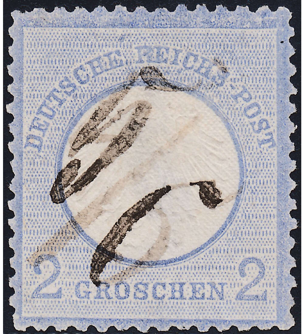 Deutsches Reich Brustschild 2 Groschen Federzug-Entwertung