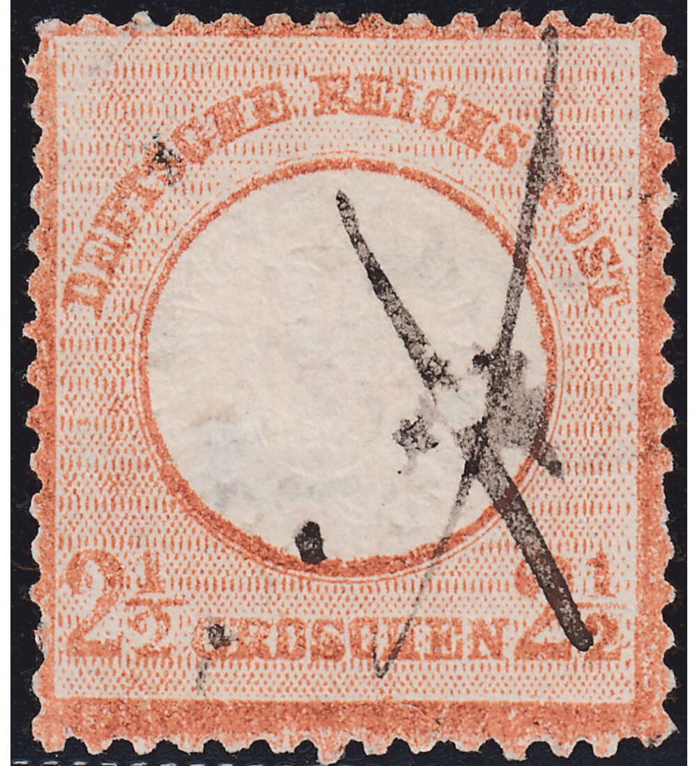 Deutsches Reich Brustschild 2 1/2 Groschen Federzug-Entwertung