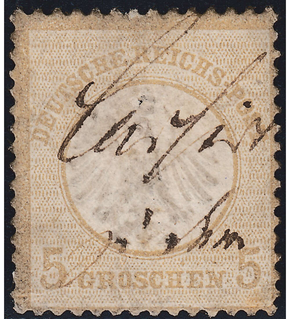 Deutsches Reich Brustschild 5 Groschen Federzug-Entwertung