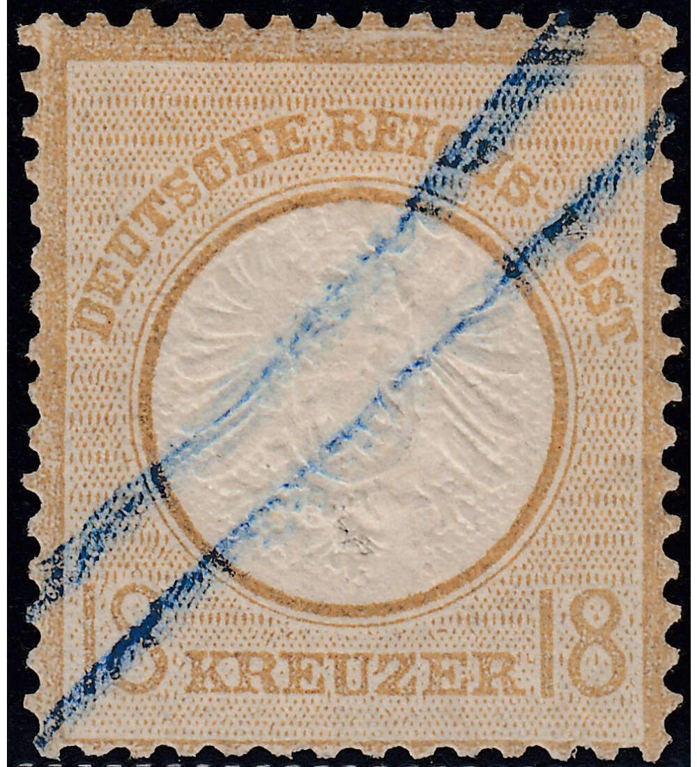 Deutsches Reich Brustschild 18 Kreuzer Federzug-Entwertung