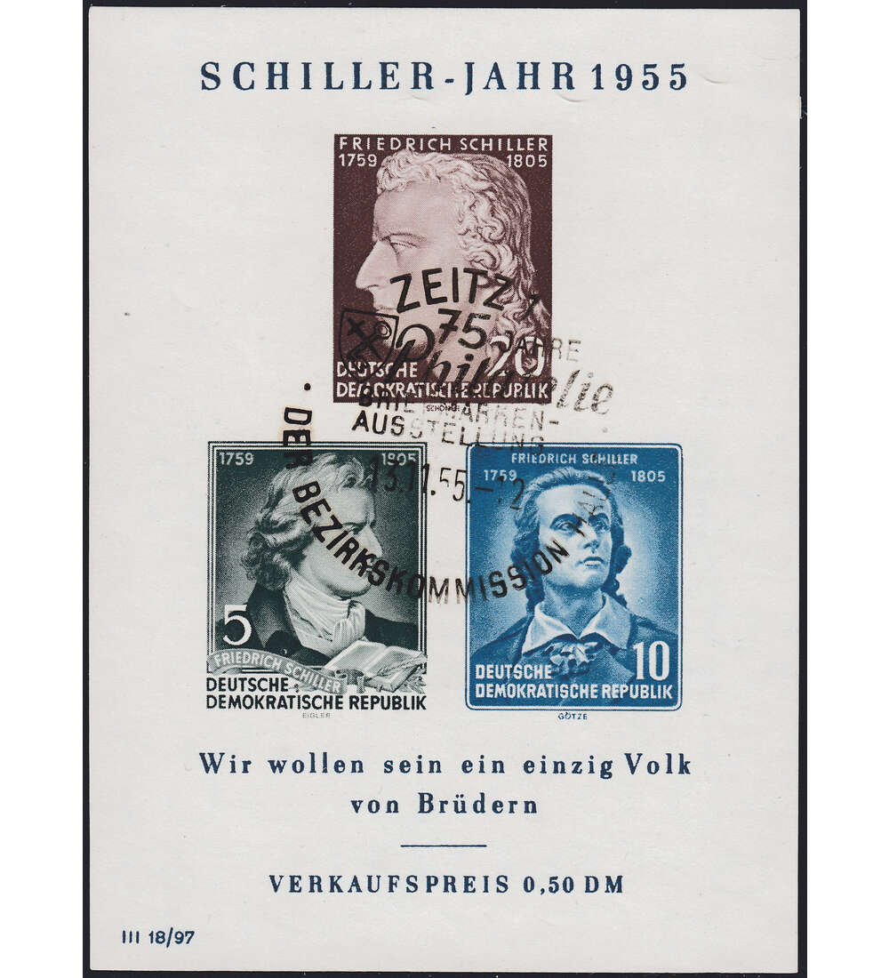 DDR Block 12 Sonderstempel Zeitz - 75 Jahre Philatelie