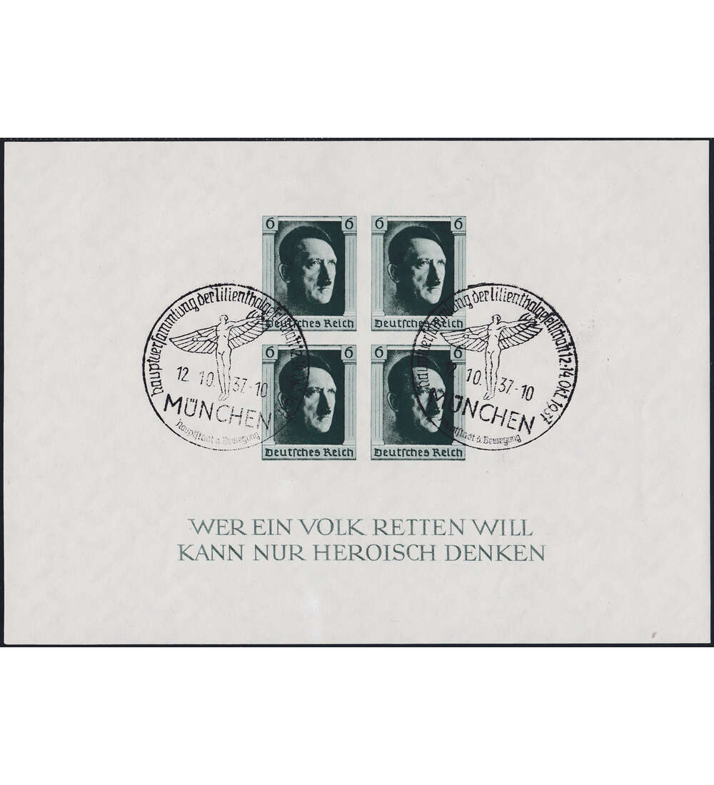 Dt. Reich Block 8 mit SST Mnchen - Hauptversammlung Lilienthalgesellschaft 1937