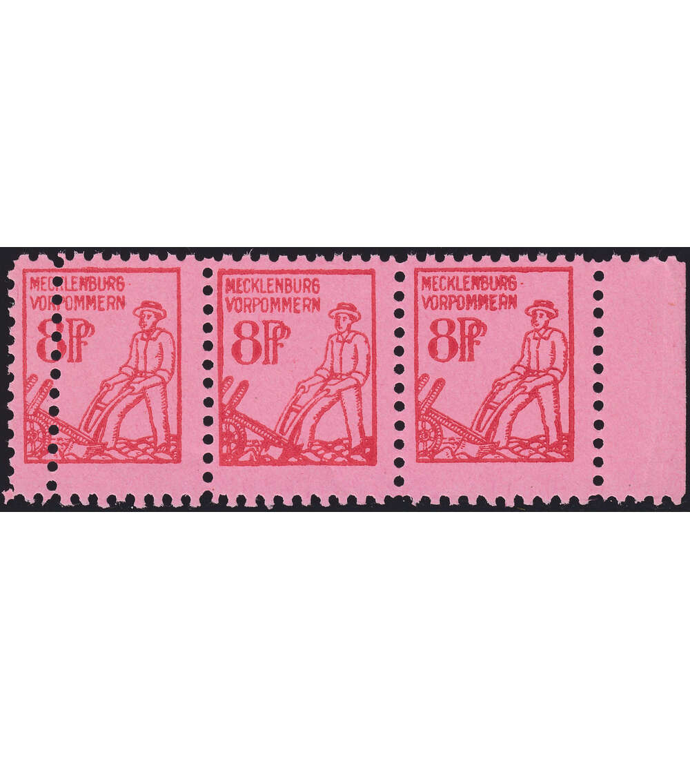 SBZ Nr. 11 postfrisch ** 3er-Streifen zus�tzliche Z�hnungsreihe