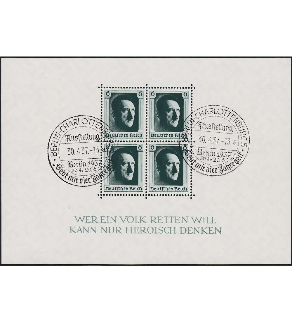 Dt. Reich Block 7 mit SST Berlin-Charlottenburg - Gebt mir 4 Jahre Zeit