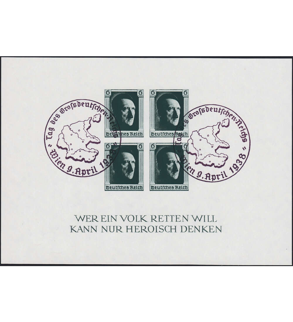 Dt. Reich Block 8 mit SST Wien - Tag des Grodeutschen Reichs