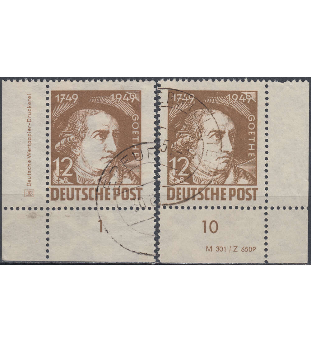SBZ Goethe 1949 Nr. 235 gestempelt als Eckrand