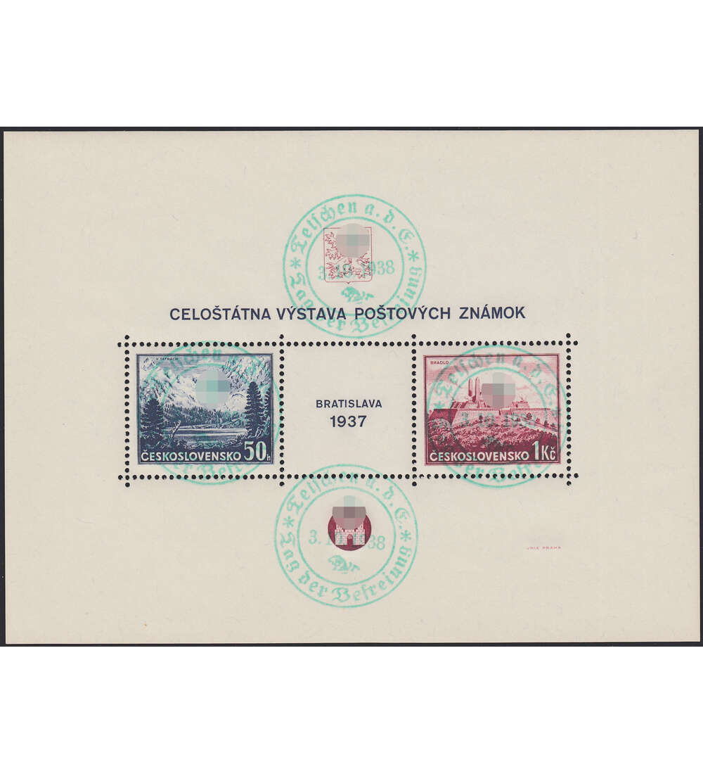 Deutsches Reich CSSR Block 4 grner Stempel