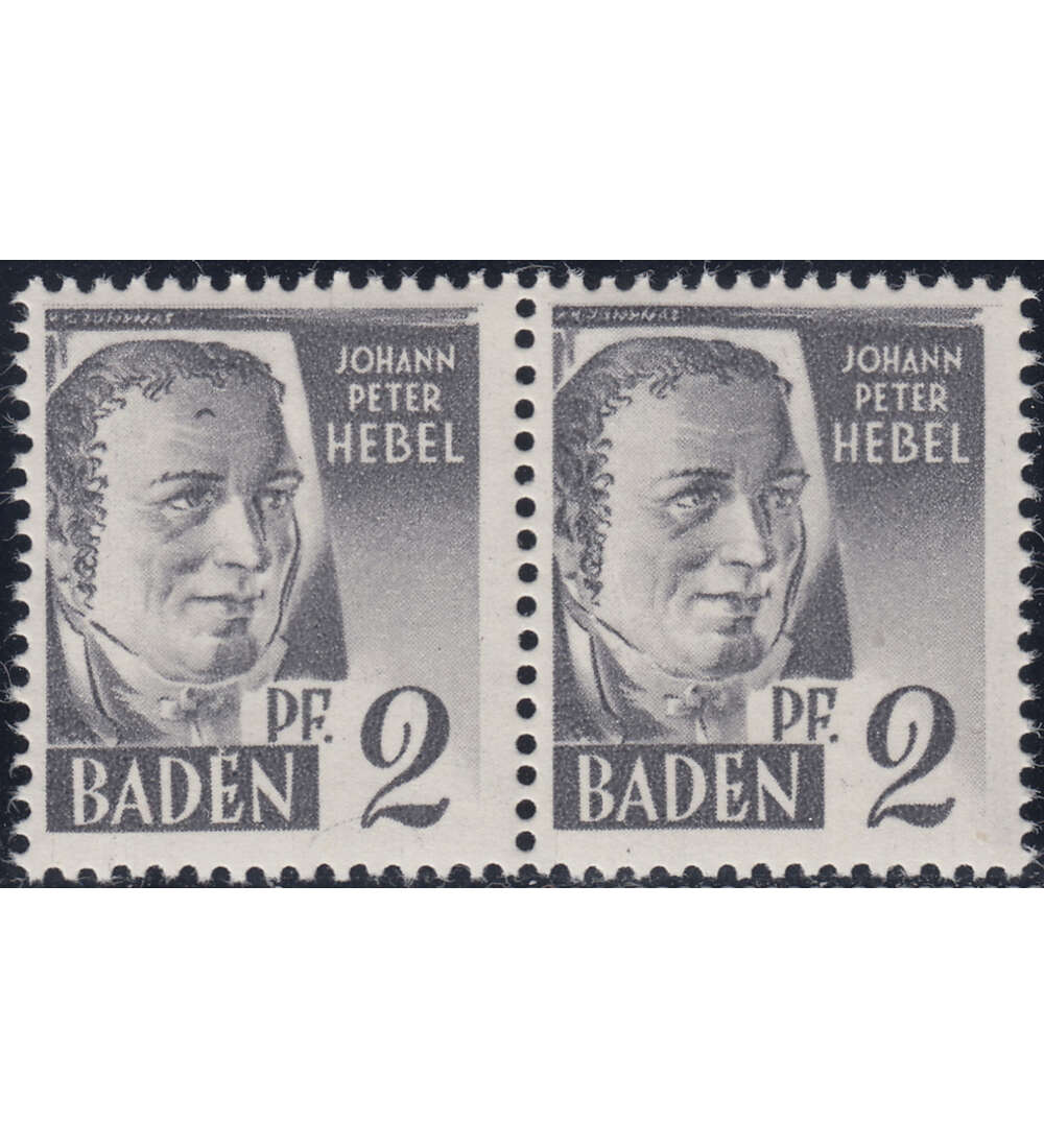 Franz. Zone - Plattenfehler Baden Nr. 1 PF I postfrisch