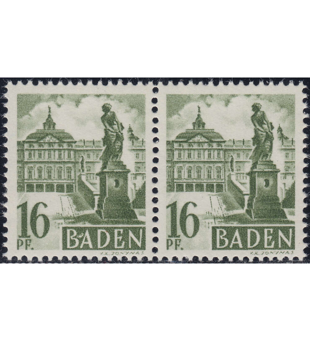 Franz. Zone - Plattenfehler Baden Nr. 6 PF I postfrisch