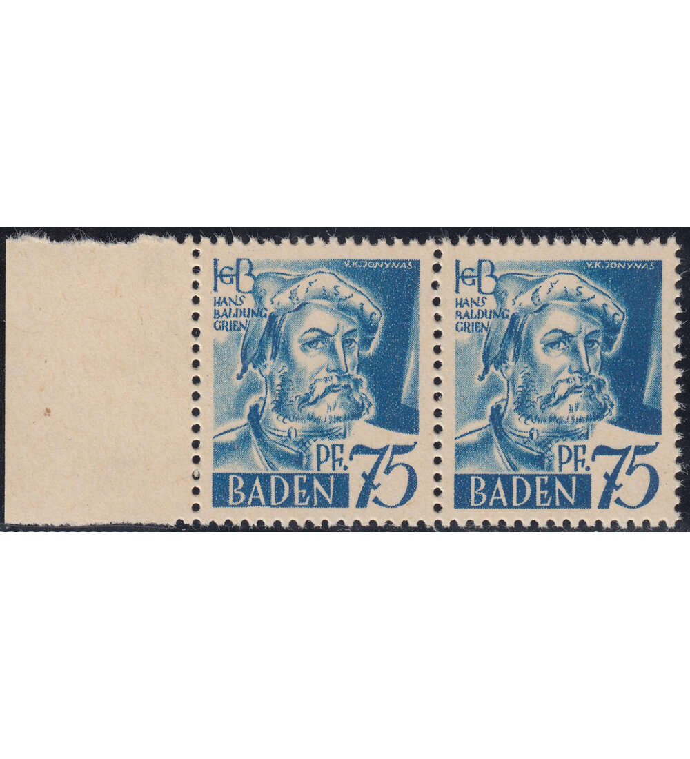 Franz. Zone - Plattenfehler Baden Nr. 11 PF I postfrisch