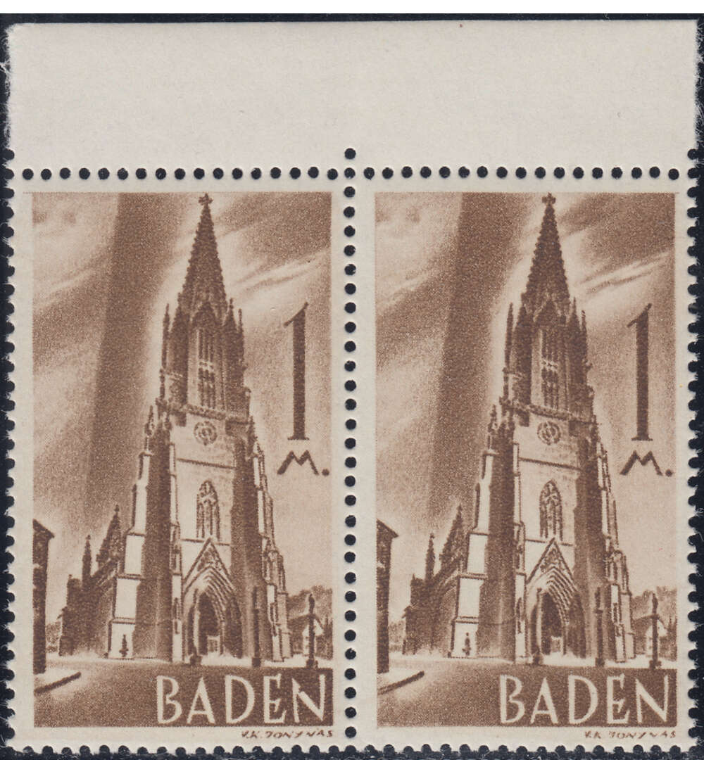 Franz. Zone - Plattenfehler Baden Nr. 13 PF I postfrisch