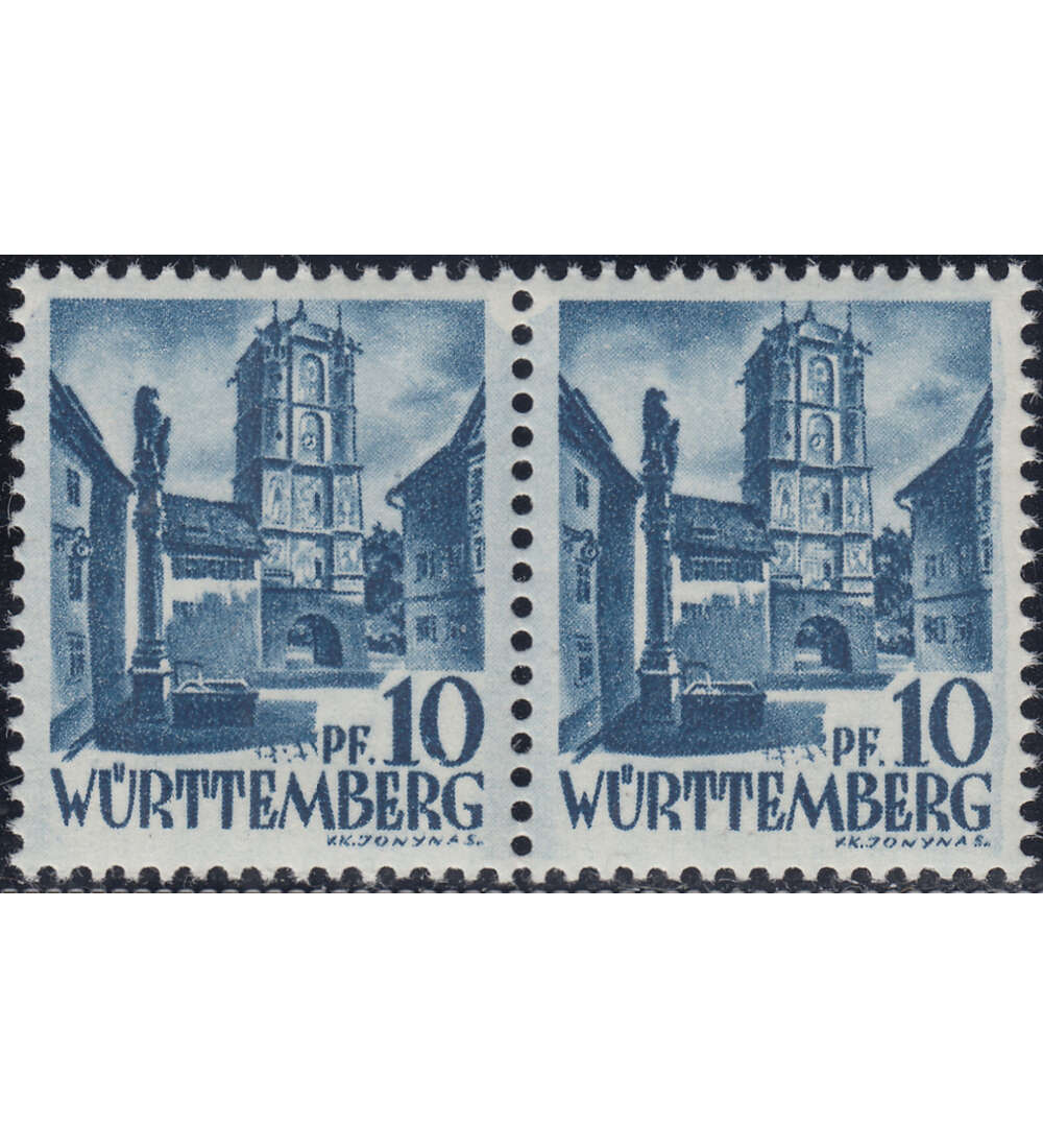 Franz. Zone - Plattenfehler Wrttemberg Nr. 3 PF I postfrisch