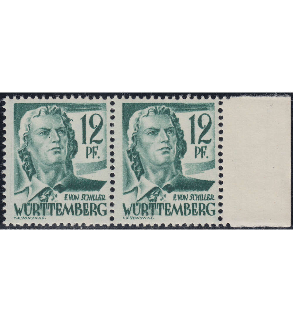 Franz. Zone - Plattenfehler Wrttemberg Nr. 4 PF II postfrisch